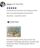 Parchment paper family Tree, family tree template, Genealogy wall decor, ancestry gift, family tree chart, Christmas gift, Gift for Birthday