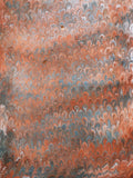 Hand marbled sheet of paper - orange peacock pattern