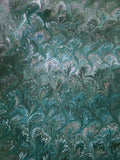 Hand marbled sheet of paper - Peacock design