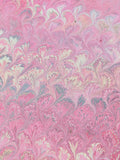 Hand marbled sheet of paper - Pink Peacock design