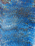 Hand marbled sheet of paper - Peacock design