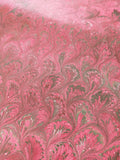 Red peacock Feather Paper Sheet - Hand Marble paper