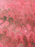 Red peacock Feather Paper Sheet - Hand Marble paper