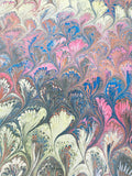 Hand marbled sheet of multicolor paper -bookbinding paper - decoupage paper - scrapbooking paper - Peacock design