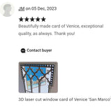 Venice card 3D laser cut window 'San Marco' and envelope