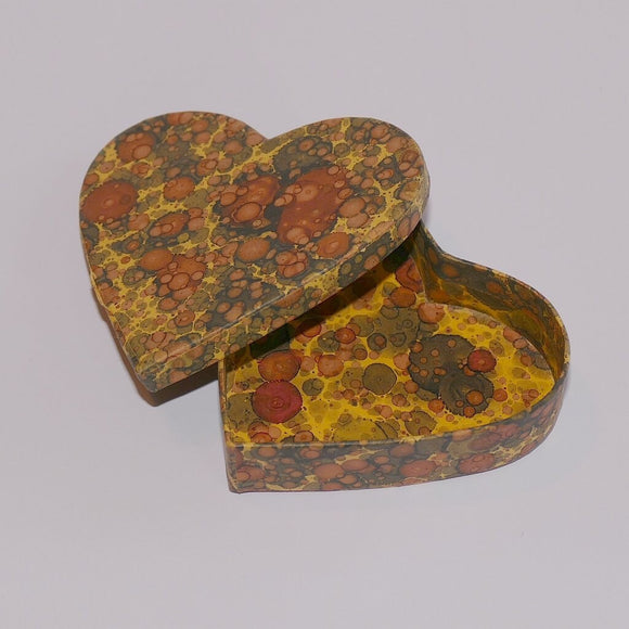 Heart Shaped Box (Md) - Hand Marble (Drops)