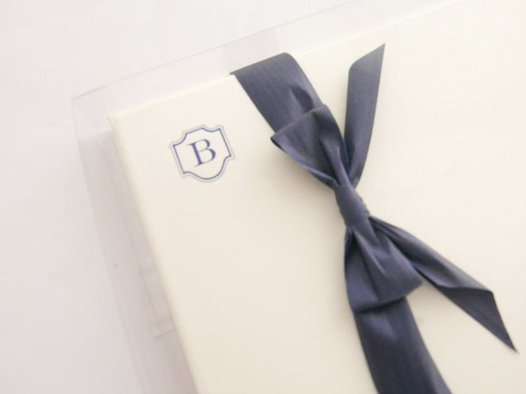 Blue Monogrammed Correspondence Single Card set