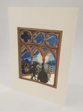 3D laser cut card 'venetian couple' moonlight