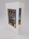 3D card with venetian couple night view in the canal