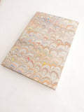 Multicolour hand marbled A4 guest book