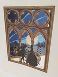 3D laser cut card 'venetian couple' moonlight