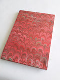 Red hand marbled A4 guest book