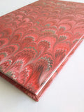 Red hand marbled A4 guest book