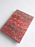 Red A5 marbled blank journal