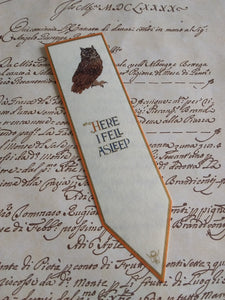 Parchment Paper Bookmark Owl