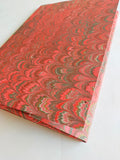 A4 size red Hand marbled folder with elastic band