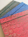 A4 size Hand marbled folder with elastic band, multiple colours