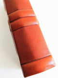 Italian leataher journal, viewof the hand tooled spine