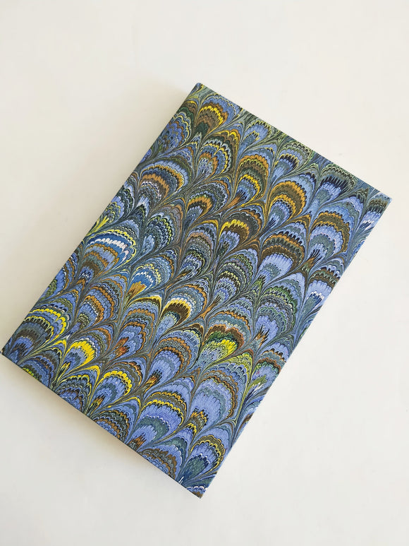 Green and blue marbled journal, lined paper