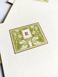 Single letter flat card set - Cards &quot;LG&quot; with monogram and envelopes