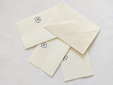 Hand embossed single letter card and envelope