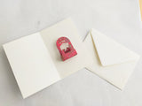 3D Christmas card - hand marbled