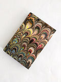 Hand marbled Journal hardcover - peacock feather