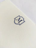 Hand embossed single letter card