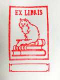 Bookplate rubber stamp - Cat