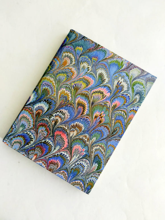 A5 marbled journal - sketchbook - marble paper, Hand bound journal, gift for her, Artist gift