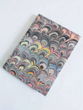 Multicolour hard cover Journal - marble paper sketchbook, A5 plain paper journal with decorated edge