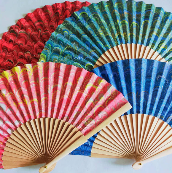 Hand marbled fan