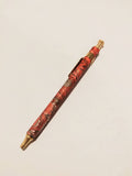 Marbled ballpoint pen red peacock pattern, refillable