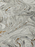 Hand marbled paper white and gold, marble pattern