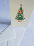 Folding Christmas Card  - &quot;Christmas Tree&quot; with candles