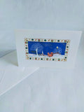 Folding Christmas card &quot;squirrel in the snow&quot;, hand embossed