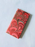 Red small lined marbled notebook