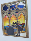 3D laser cut card 'venetian couple' sunset