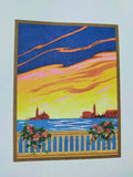 Background of 3D Folding card Venice couple