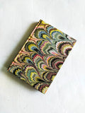 Multicolour small marbled sketchbook hardcover - peacock feather