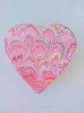 Pink marbled heart shaped box