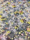 Hand marbled sheet of paper -bookbinding paper - decoupage paper - scrapbooking paper - green dots