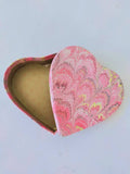 Pink marbled heart shaped box