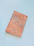 Orange small marbled sketchbook hardcover - peacock feather