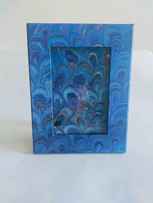 Picture Frame - Hand Marble (Peacock Feather)