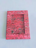 Red hand marbled wooden frame, for desk