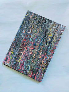 A4 size Hand marbled folder with elastic band, multiple colours