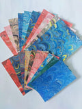 Flat- Cards - Hand Marbled cards and envelopes