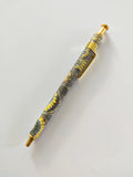 Marbled ballpoint pen multicolour peacock pattern, refillable