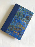 Green and blue large marbled address book with canvas on the spine